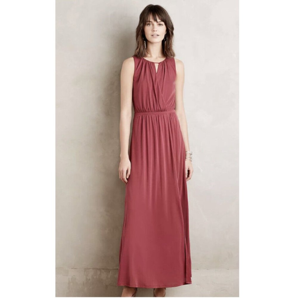 Anthropologie Moulinette Soeurs "Terra" Burgundy Maxi Dress